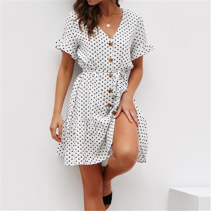 Dominga® | Short Sleeve Dress With Polka Dot
