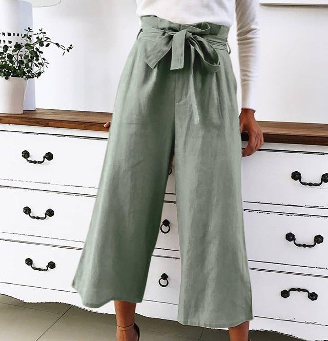 Cristina® | Pants with high waist and wide legs