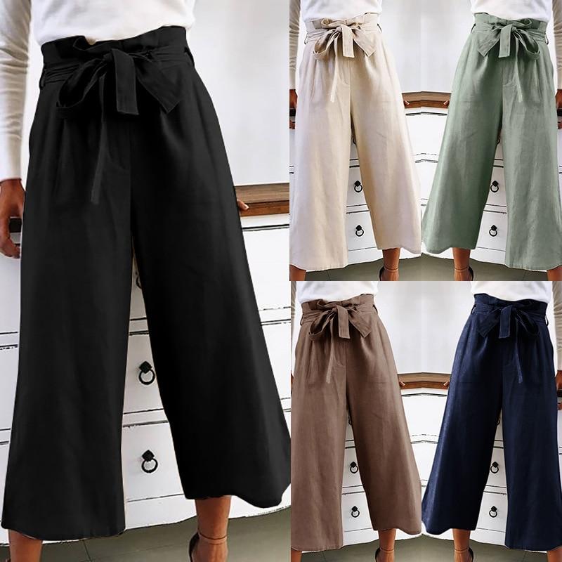 Cristina® | Pants with high waist and wide legs