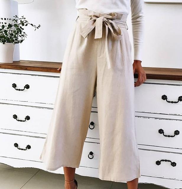 Cristina® | Pants with high waist and wide legs