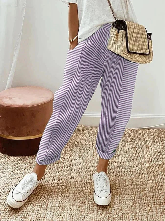 Charlotte® | Striped women's trousers made of cotton