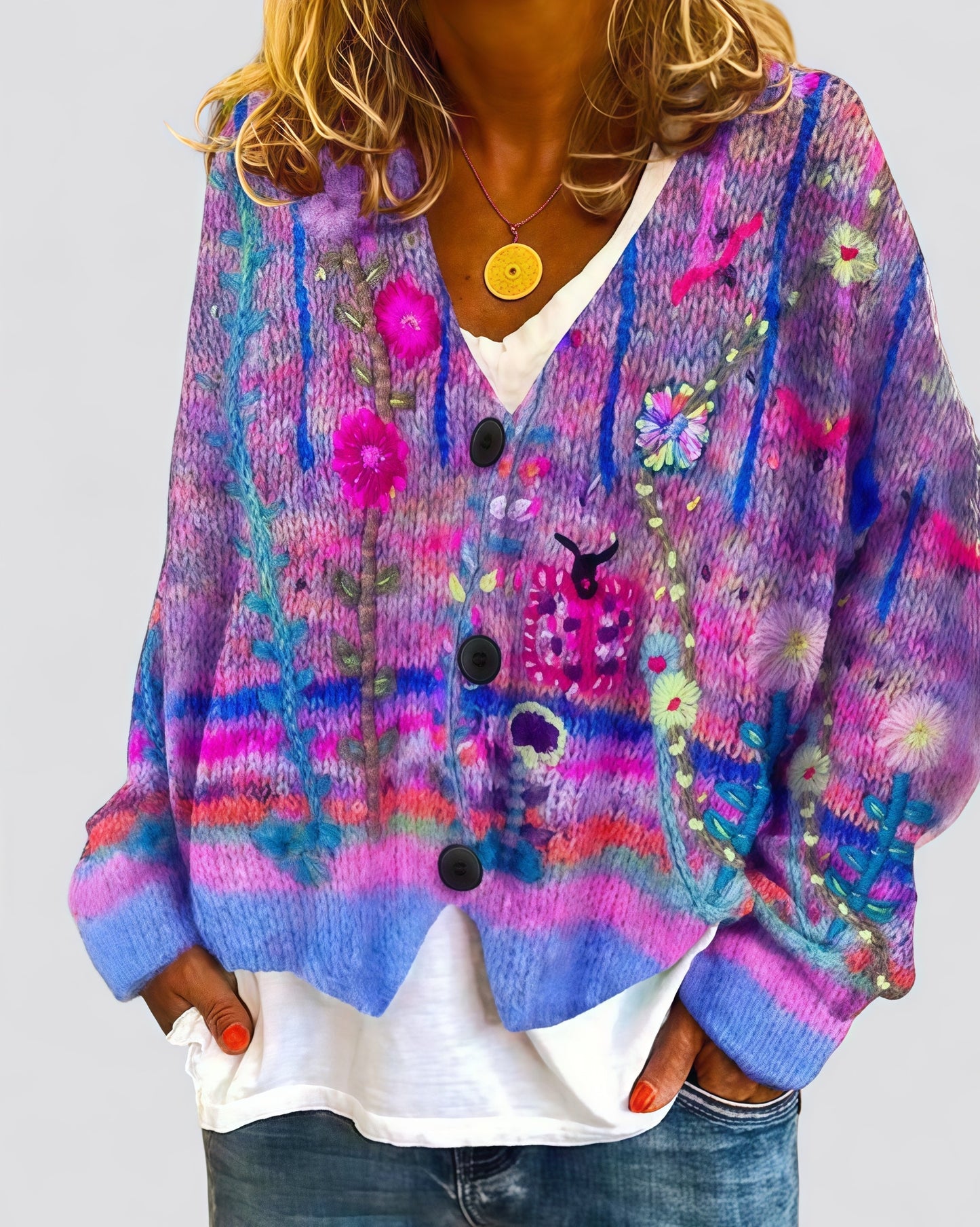 Doris | Embroidered vest with color gradient