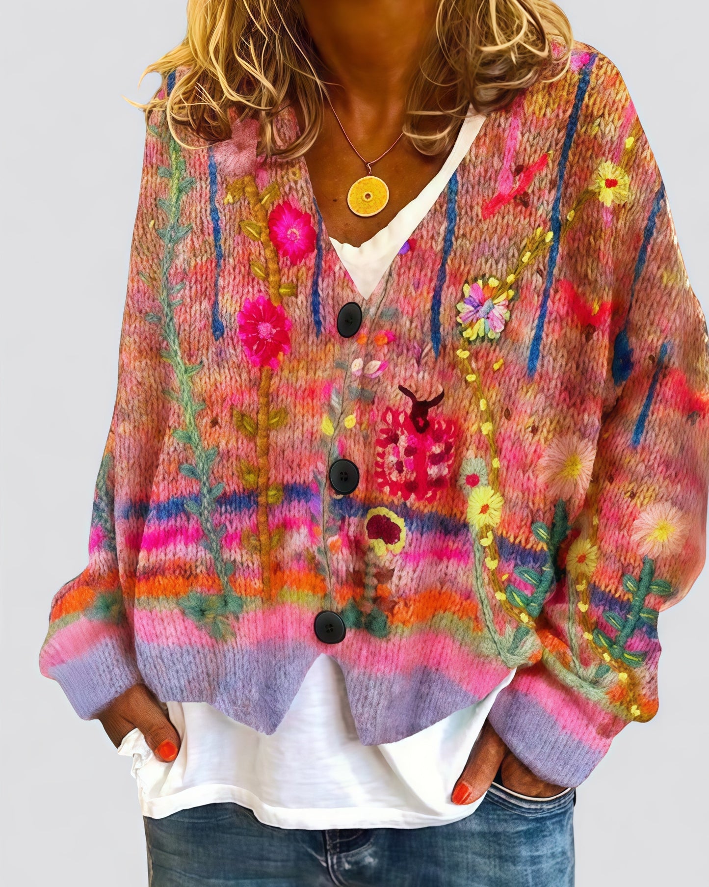 Doris | Embroidered vest with color gradient