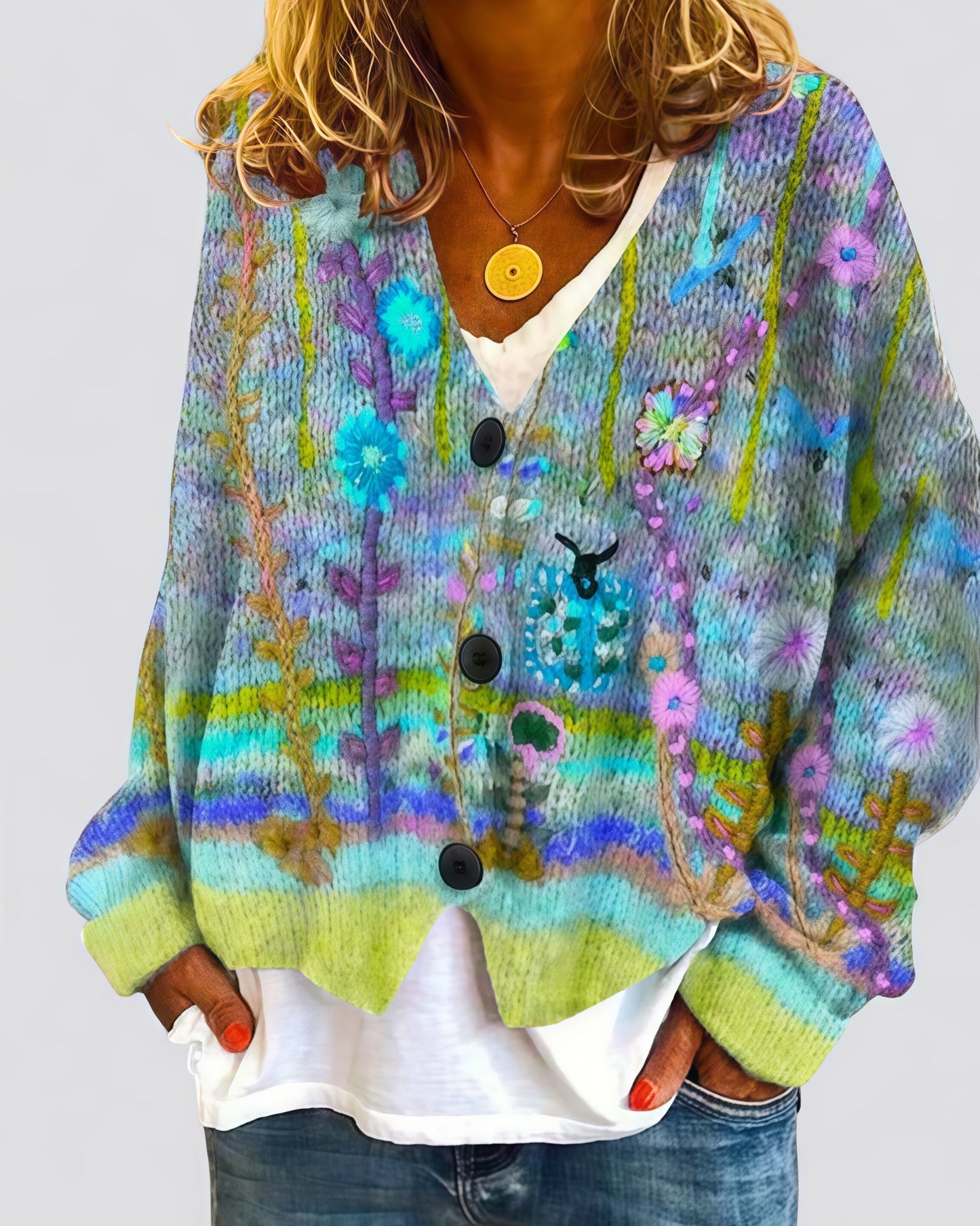 Doris | Embroidered vest with color gradient