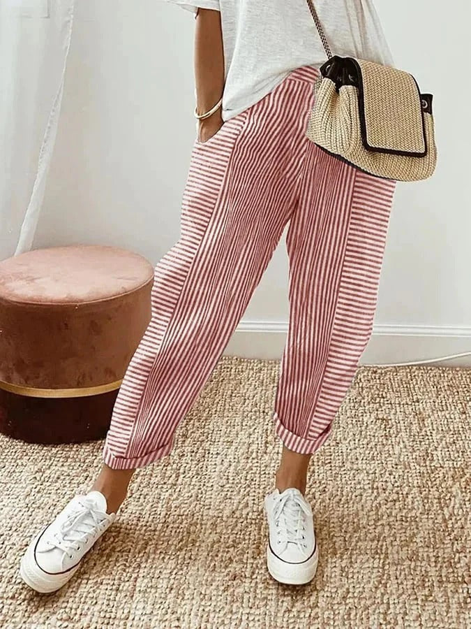 Charlotte® | Striped women's trousers made of cotton