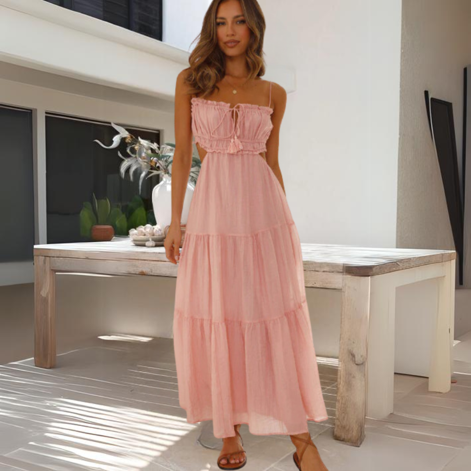 Daniela® | Elegant summer midi dress with spaghetti straps