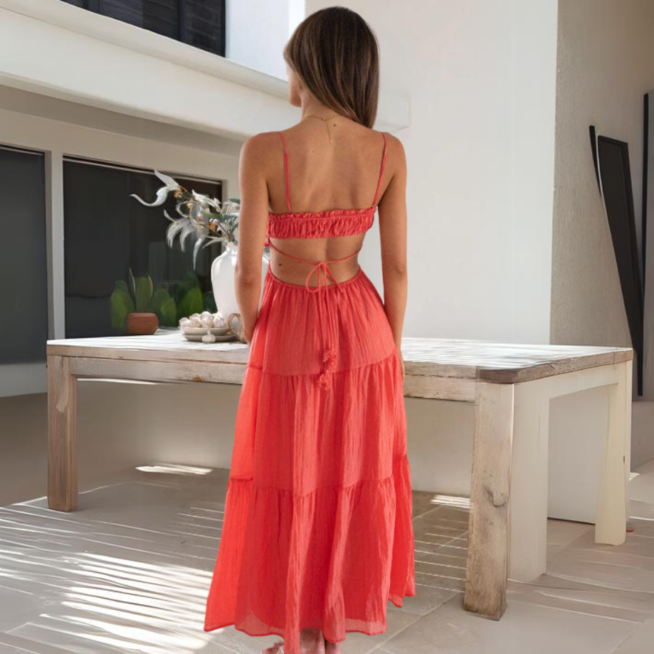 Daniela® | Elegant summer midi dress with spaghetti straps