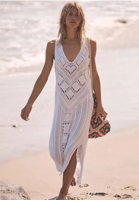 Belén® | Summer knitted hollow out dress.
