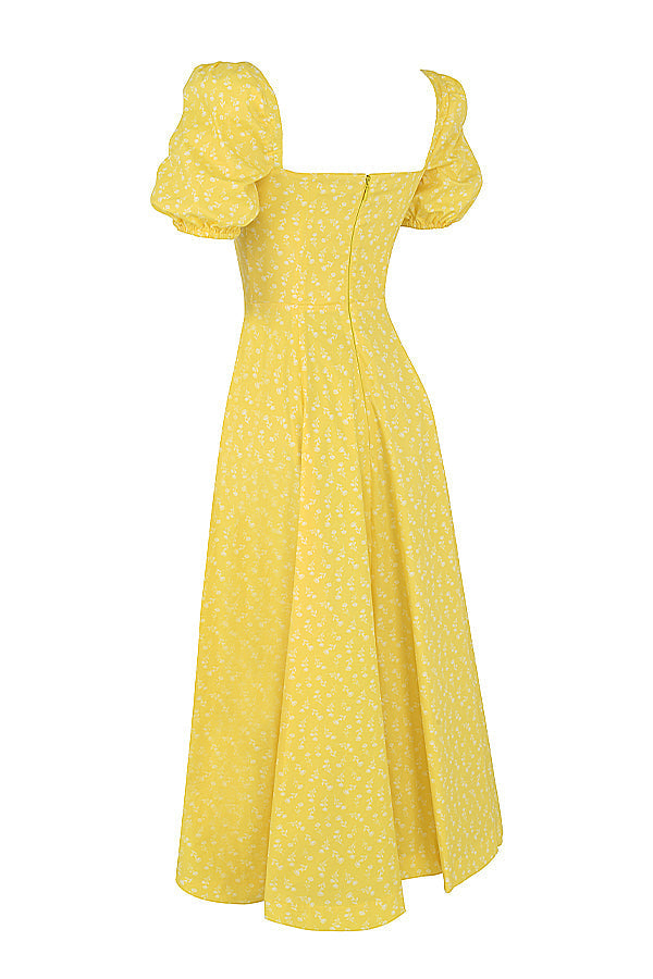 Kiara | Feminine Puff Sleeve Midi Dress