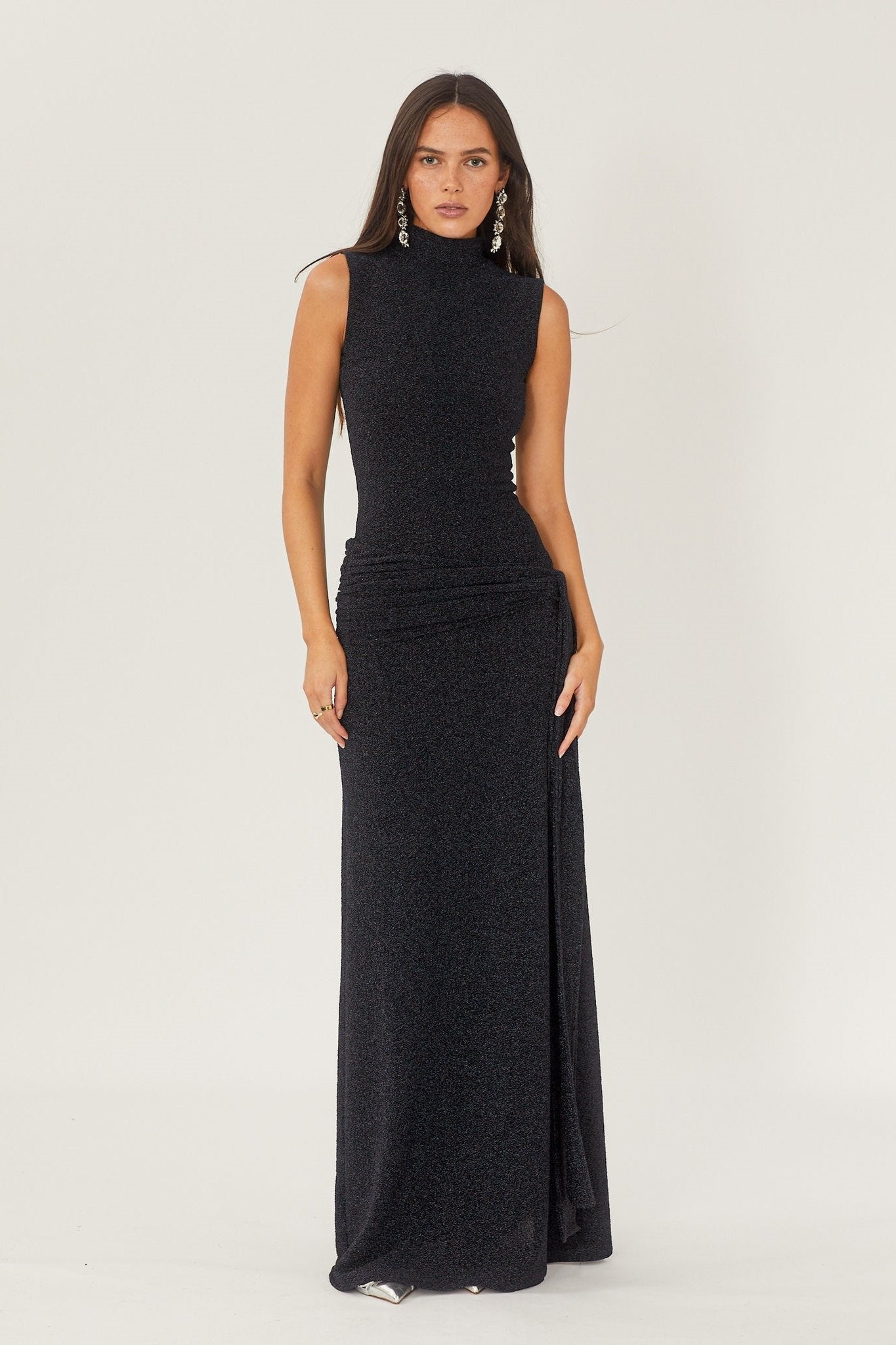 Ariana® | Maxi knit dress with metal ties