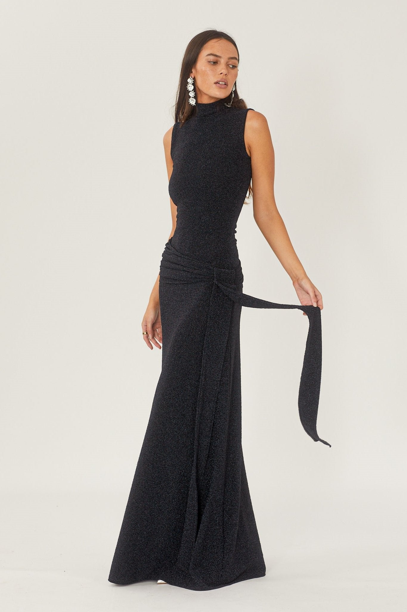Ariana® | Maxi knit dress with metal ties