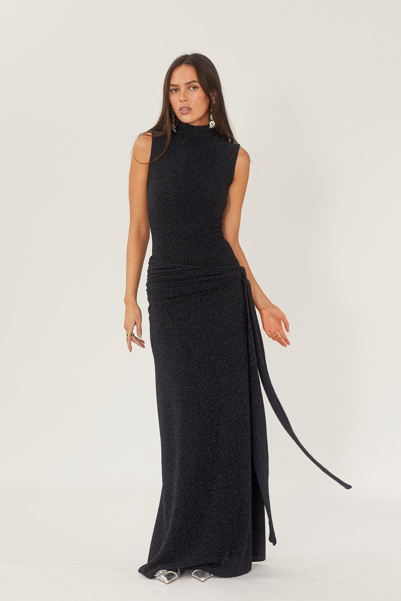 Ariana® | Maxi knit dress with metal ties