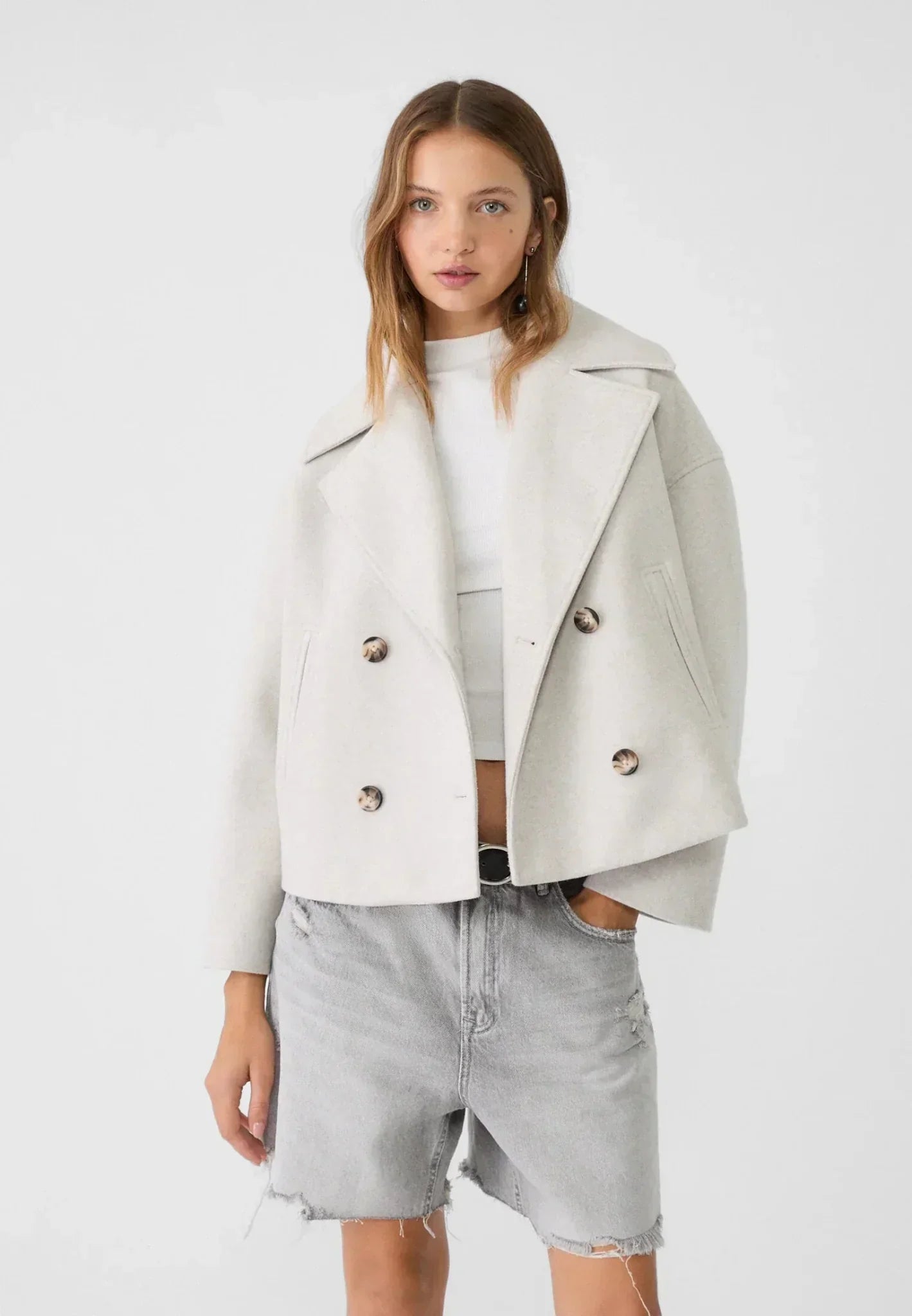 April | Women's Oversized Double-Breasted Short Jacket