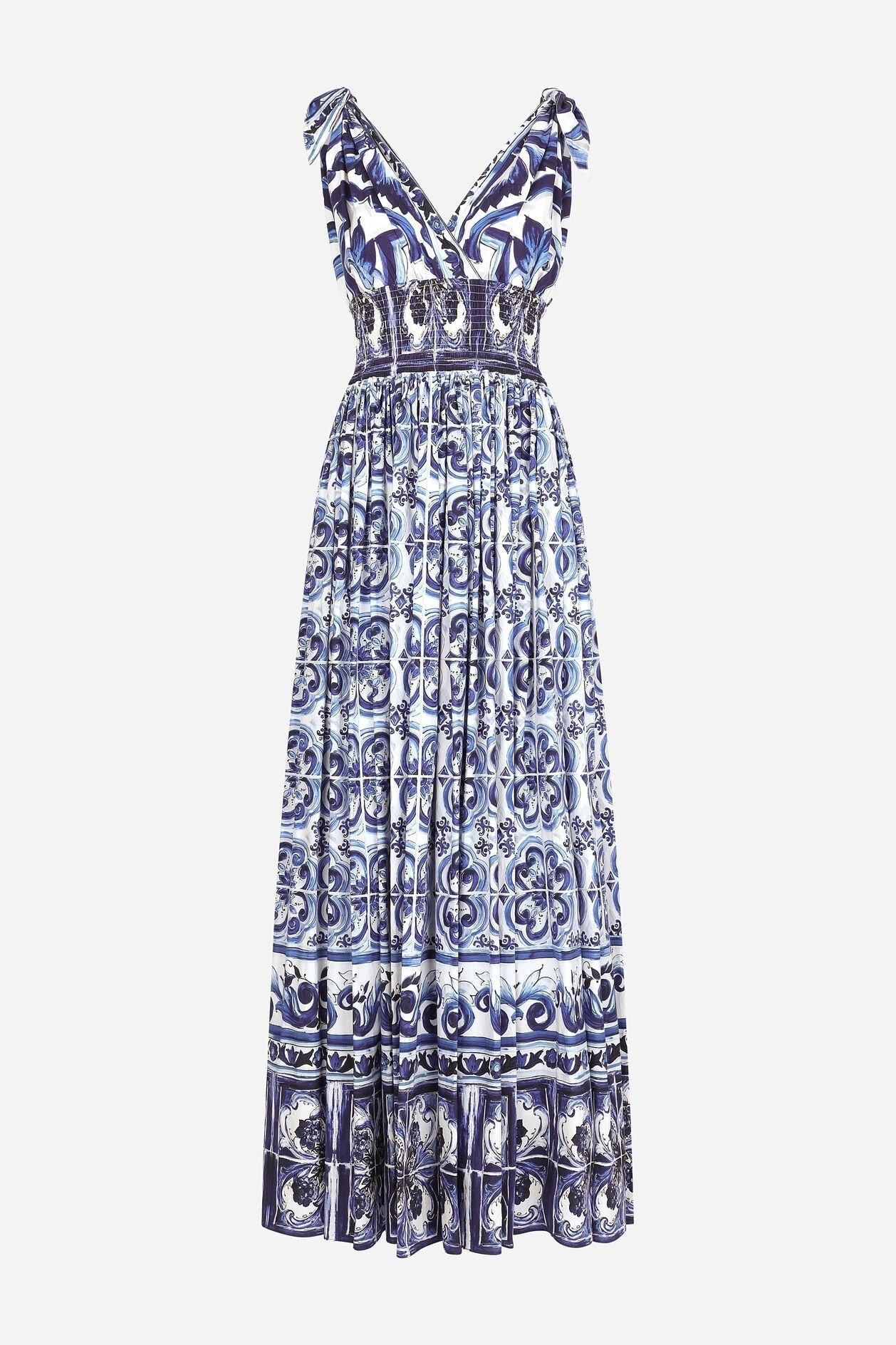 Barbara® | Printed maxi dress with tied straps