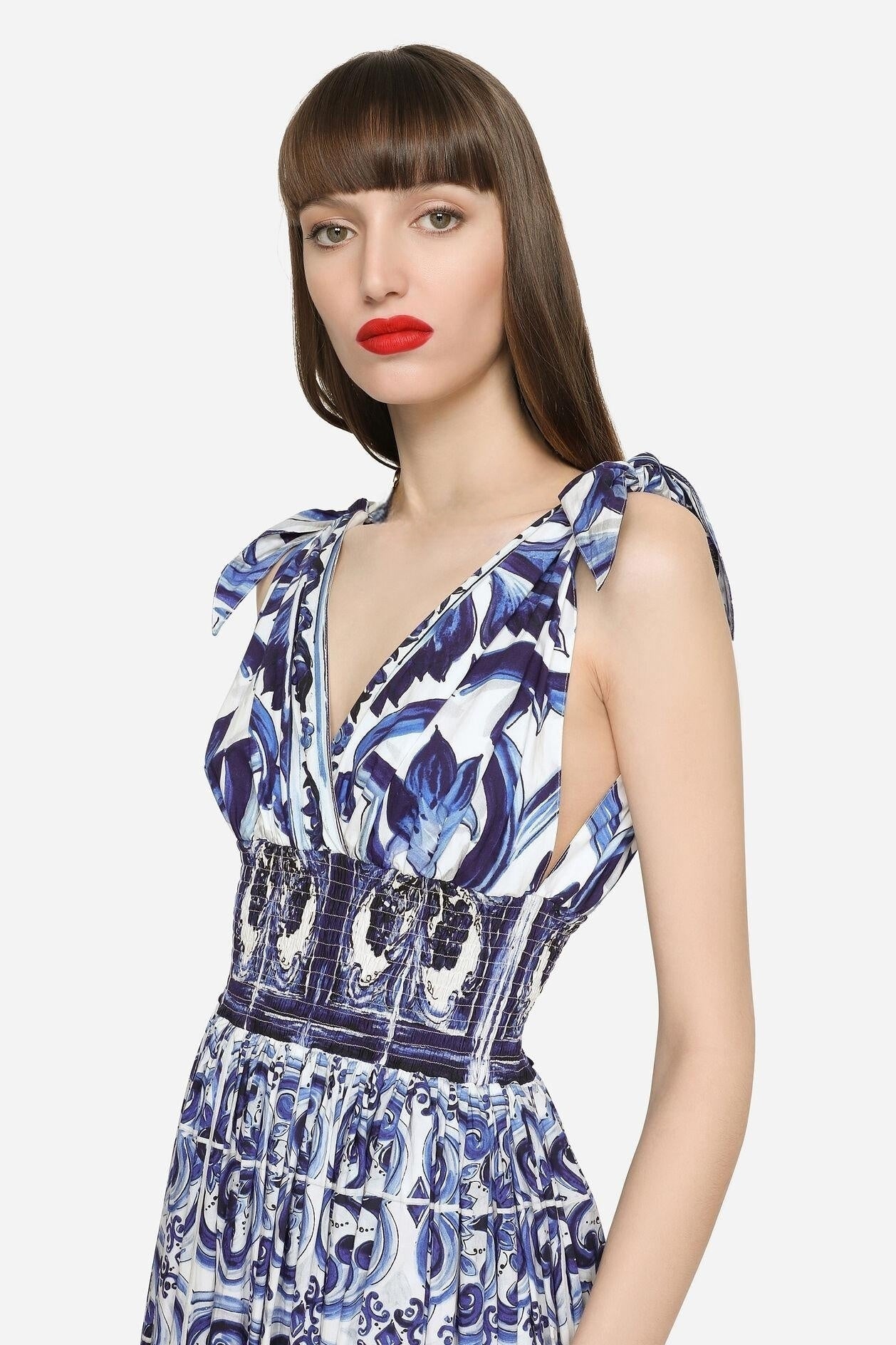 Barbara® | Printed maxi dress with tied straps