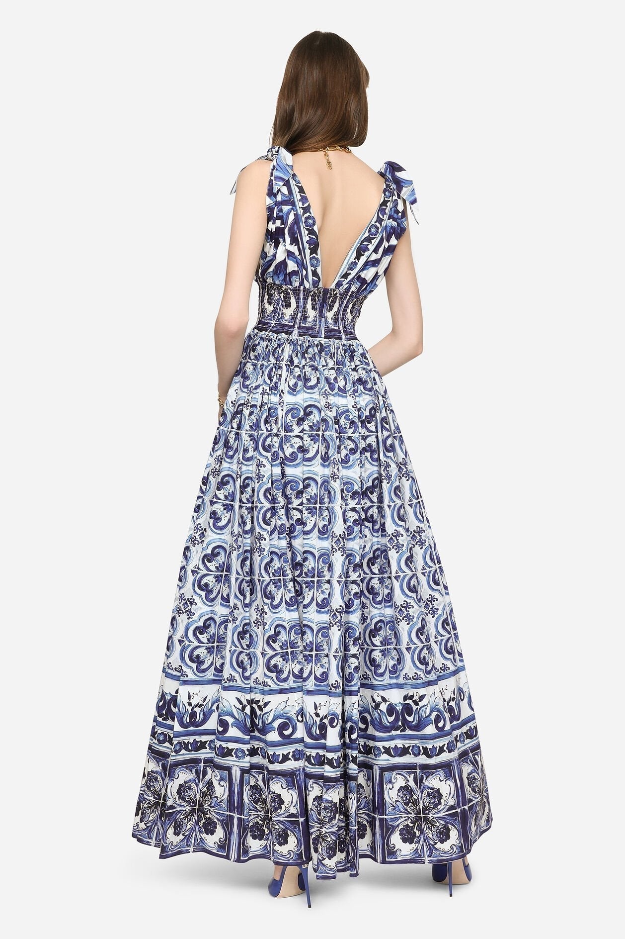 Barbara® | Printed maxi dress with tied straps