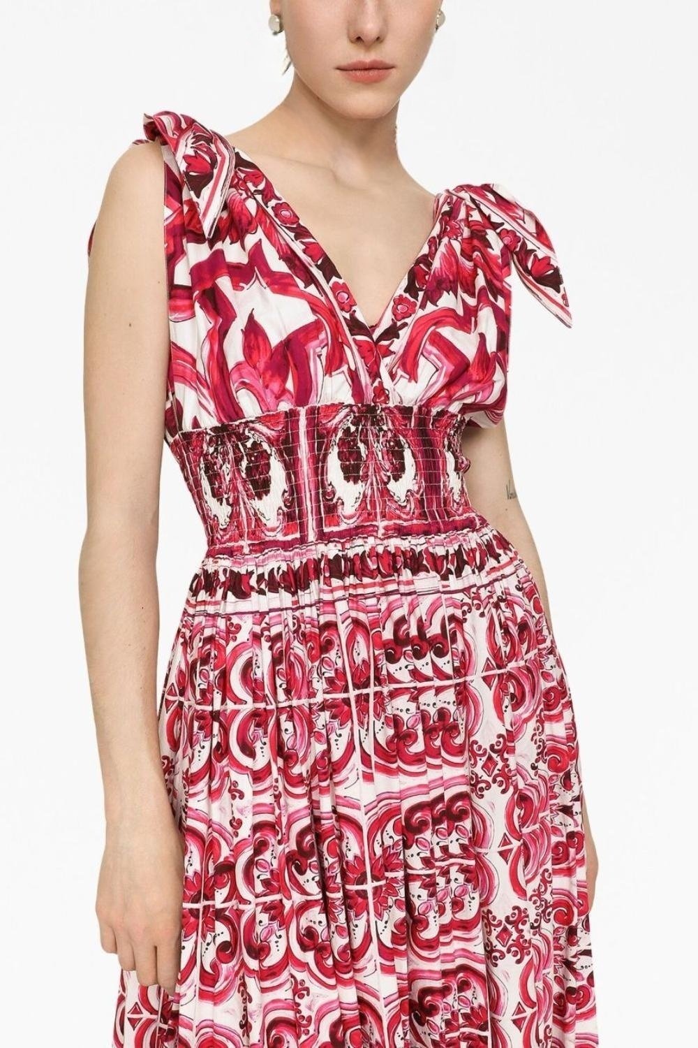 Barbara® | Printed maxi dress with tied straps
