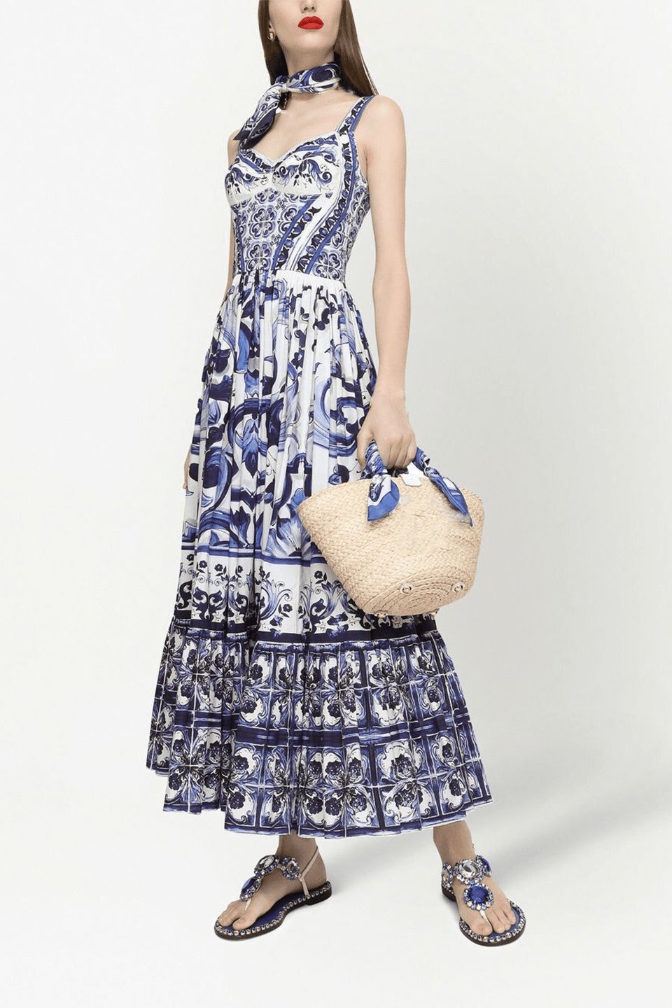 Beatriz® | Printed maxi dress with ruffle straps