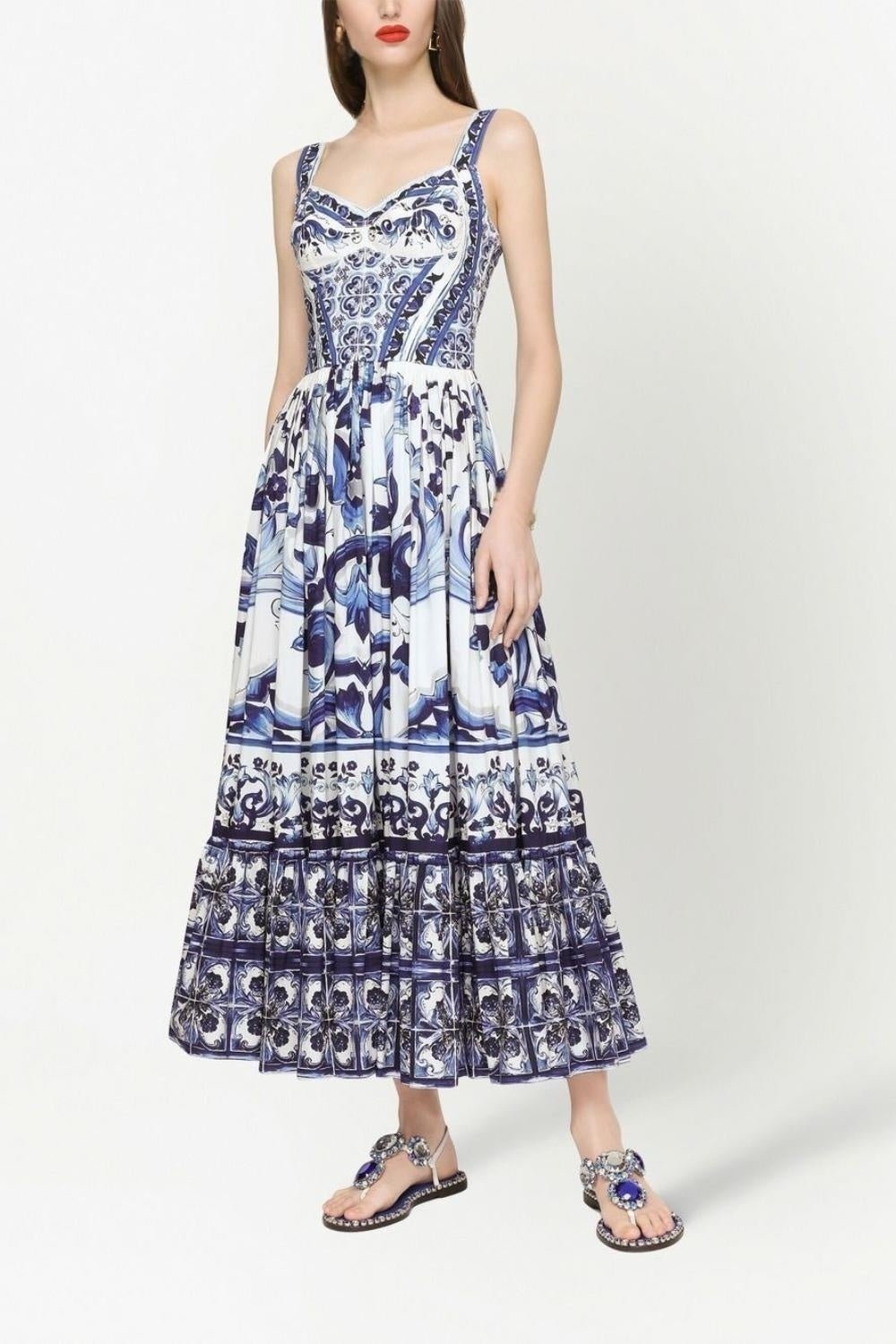 Beatriz® | Printed maxi dress with ruffle straps