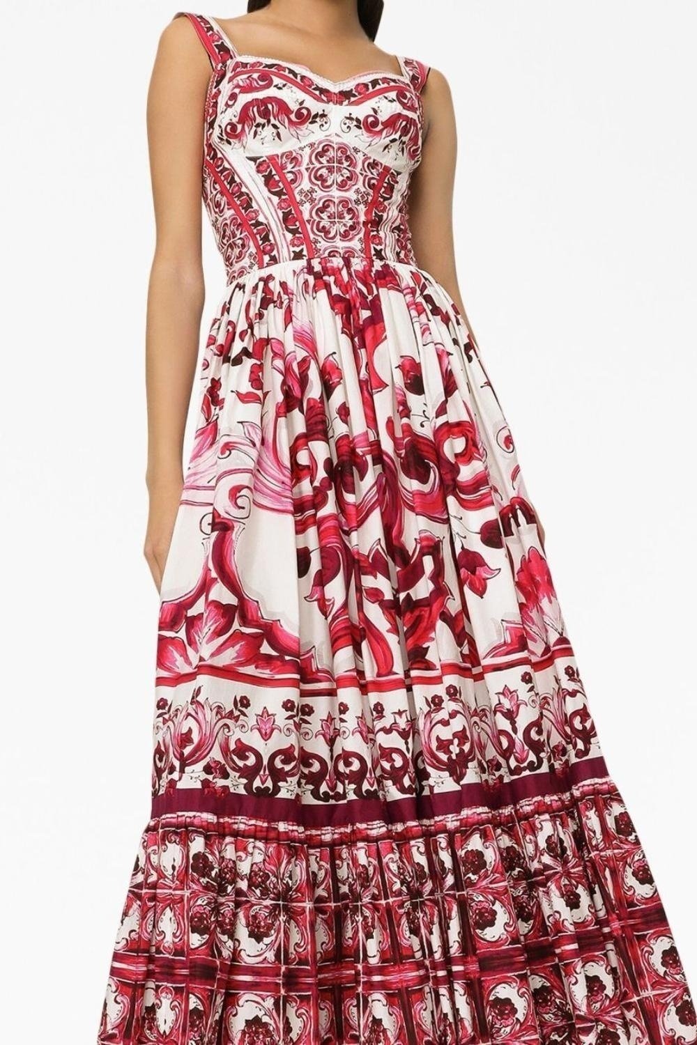 Beatriz® | Printed maxi dress with ruffle straps