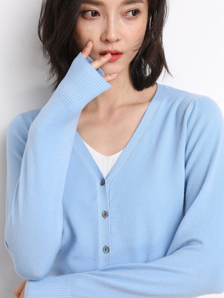 Joy | Women's V-Neck Button-Front Long Sleeve Cardigan