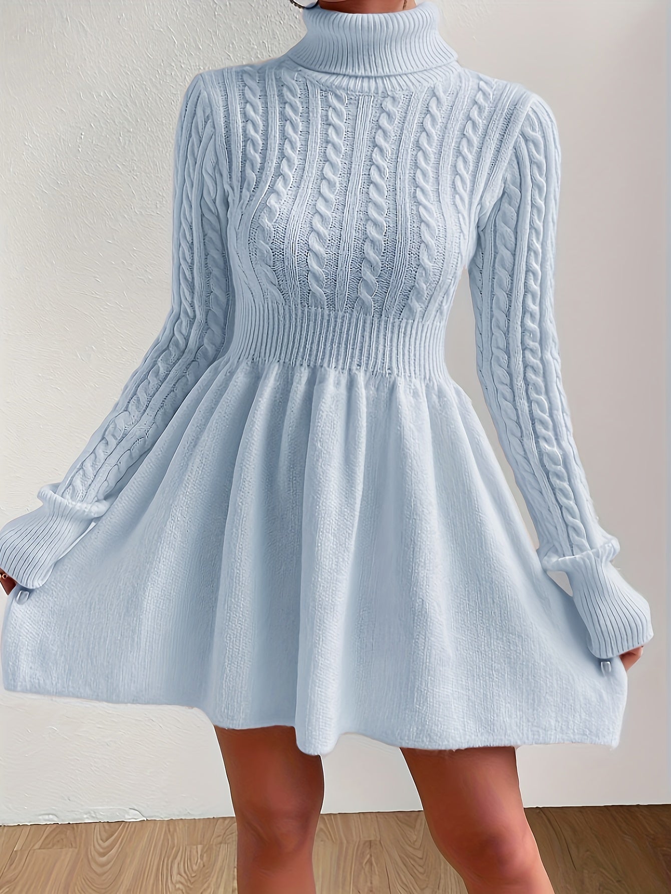 Andrea® | Elegant A-Line Knitted Dress Made Of Fine Wool