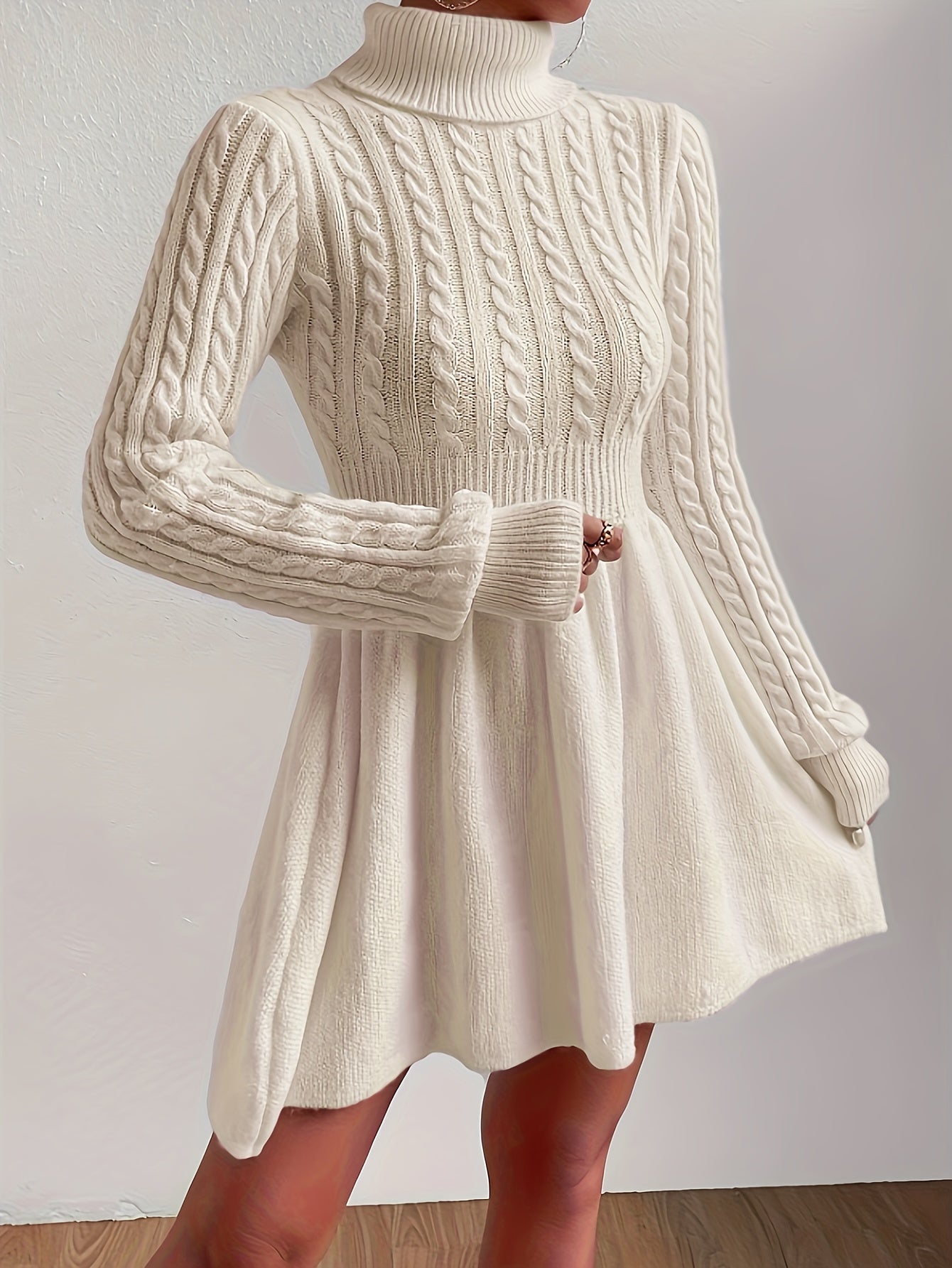 Andrea® | Elegant A-Line Knitted Dress Made Of Fine Wool