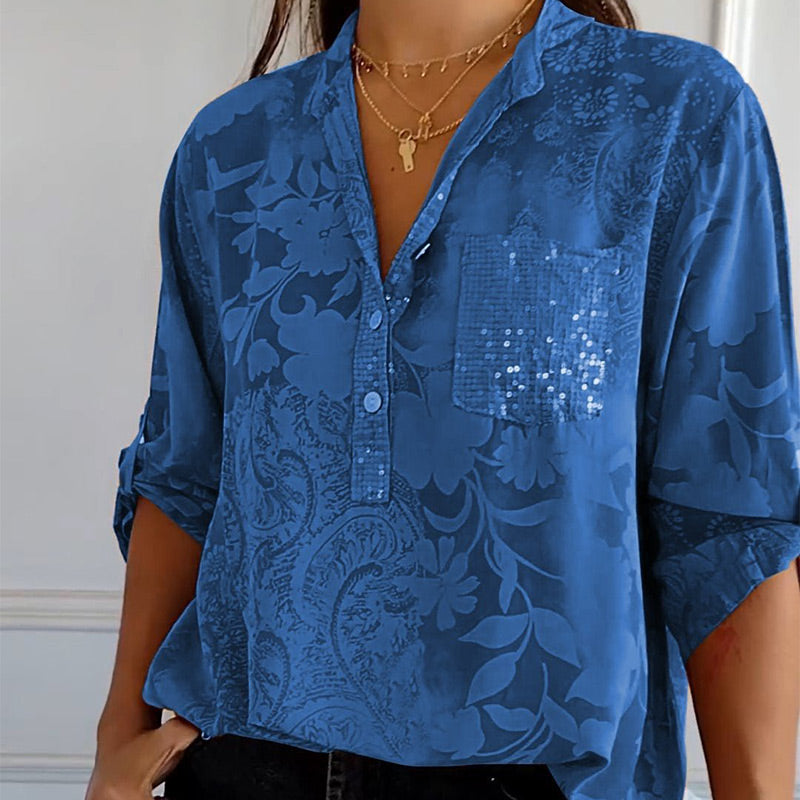 Bubis® | Elegant Printed Blouse With Front Pocket