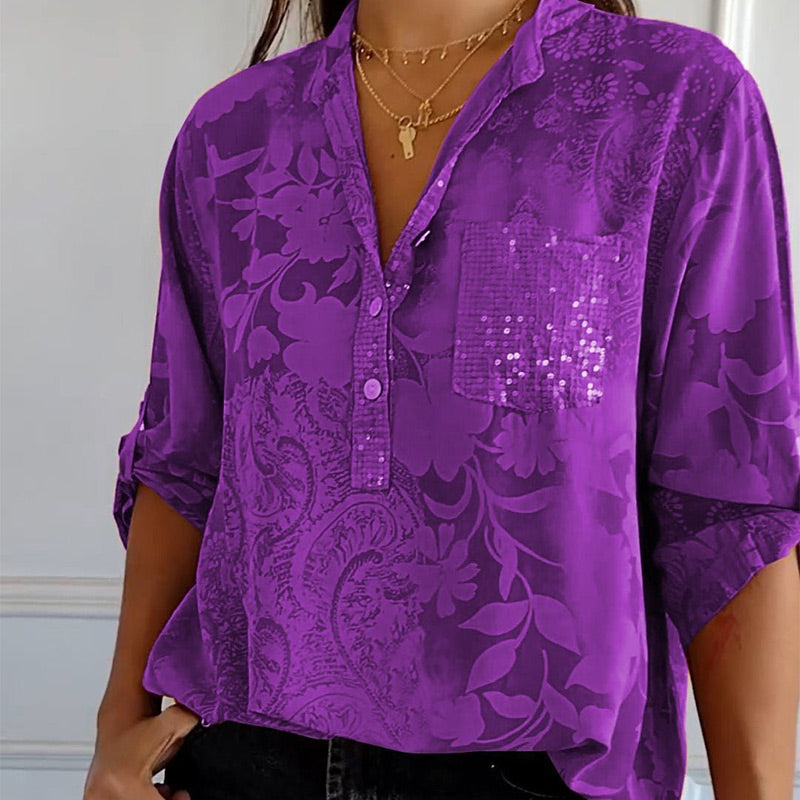 Bubis® | Elegant Printed Blouse With Front Pocket
