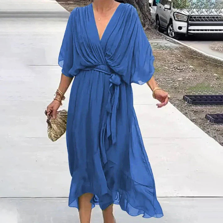 Ana® | Ava midi dress with V-neck and loose sleeves