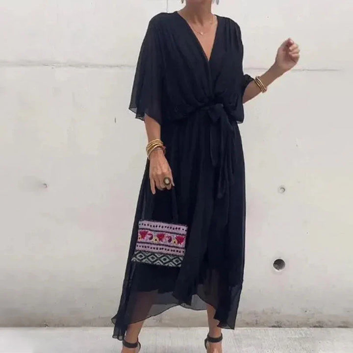 Ana® | Ava midi dress with V-neck and loose sleeves