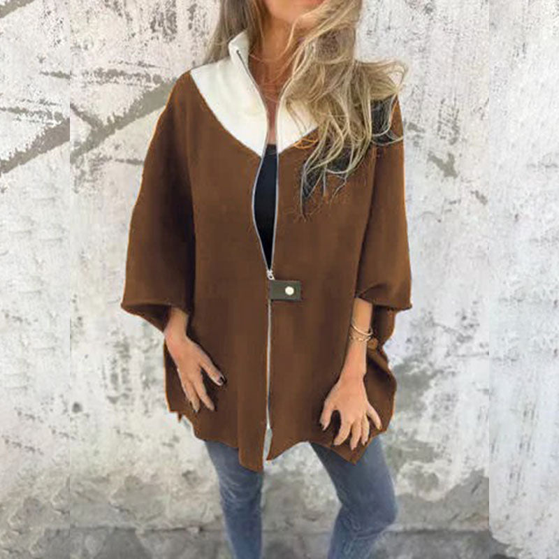 Angela® | Women's casual jacket with stand-up collar and half zip