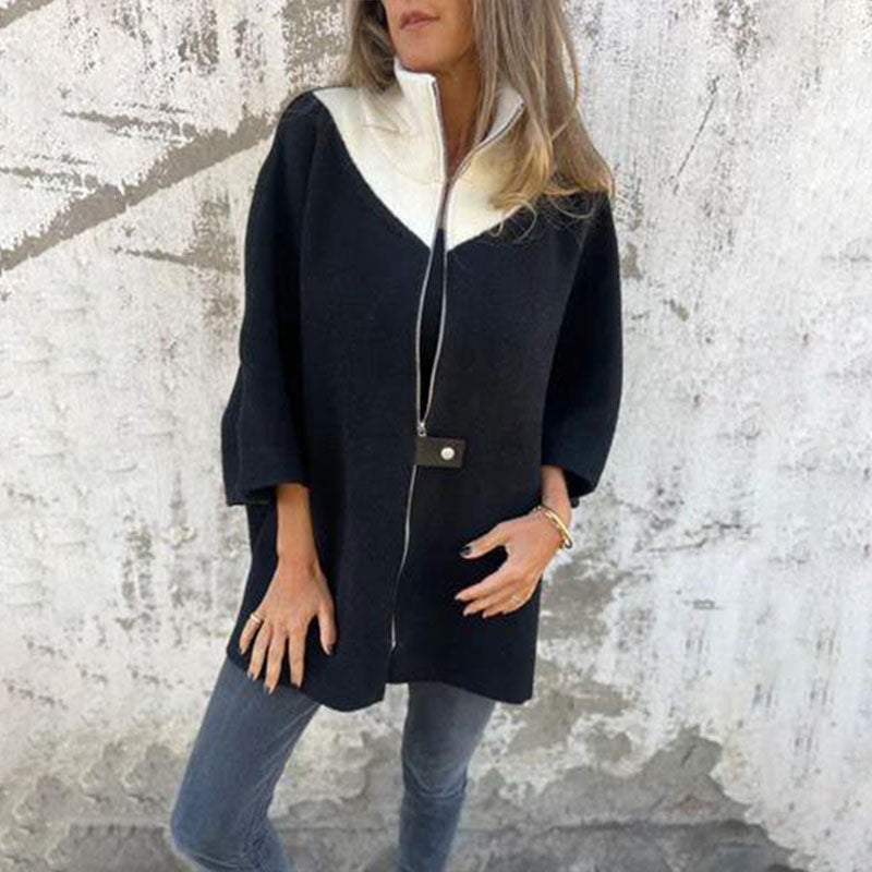 Angela® | Women's casual jacket with stand-up collar and half zip