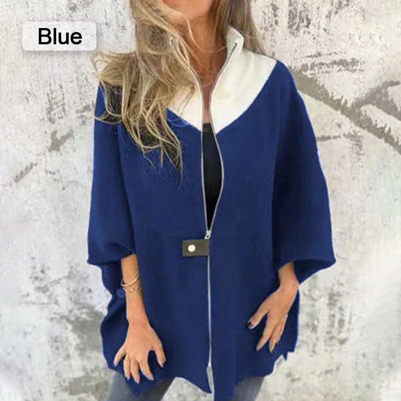 Angela® | Women's casual jacket with stand-up collar and half zip