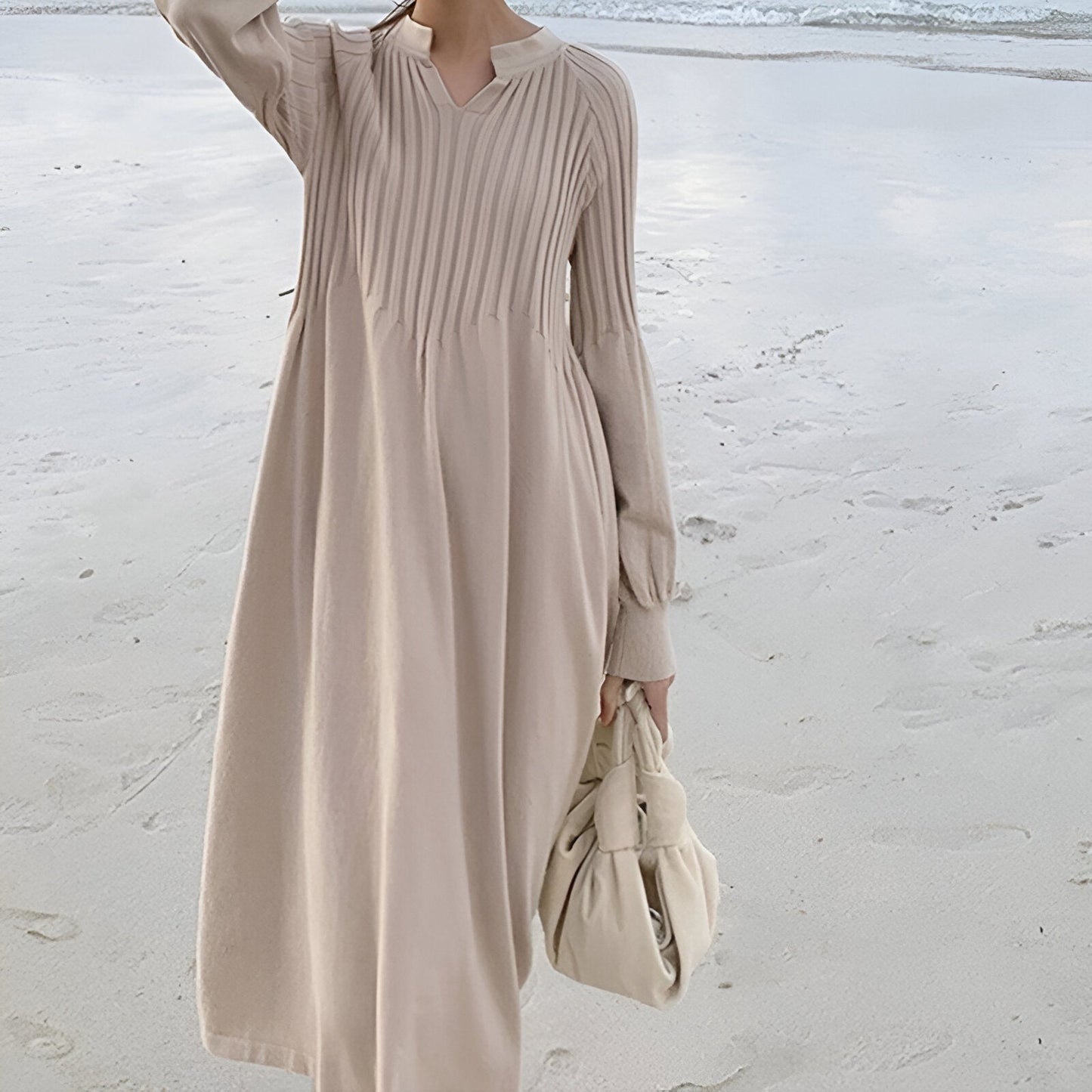 Elisa® | Long sleeve knitted maxi dress