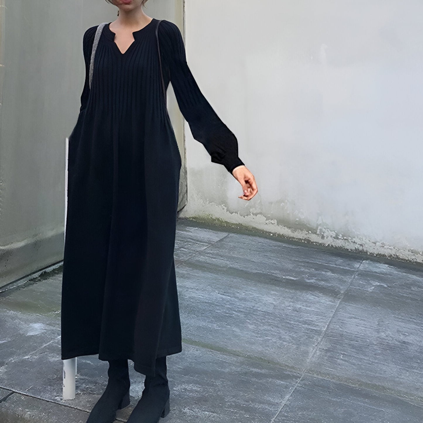Elisa® | Long sleeve knitted maxi dress
