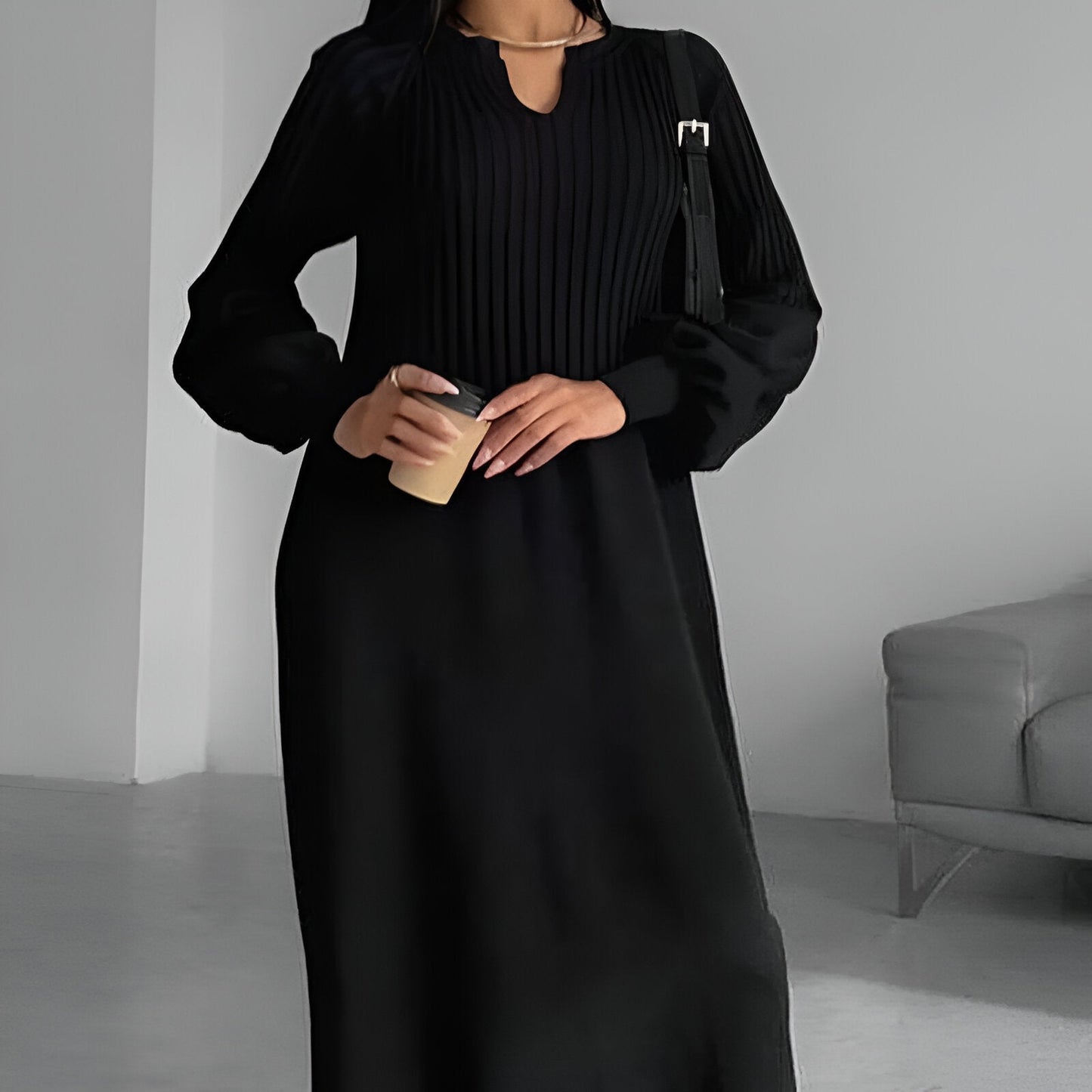 Elisa® | Long sleeve knitted maxi dress