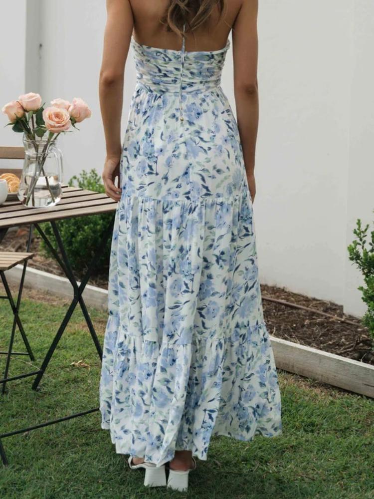 Blanca® | Halterneck Maxi Summer Dress With Floral Print