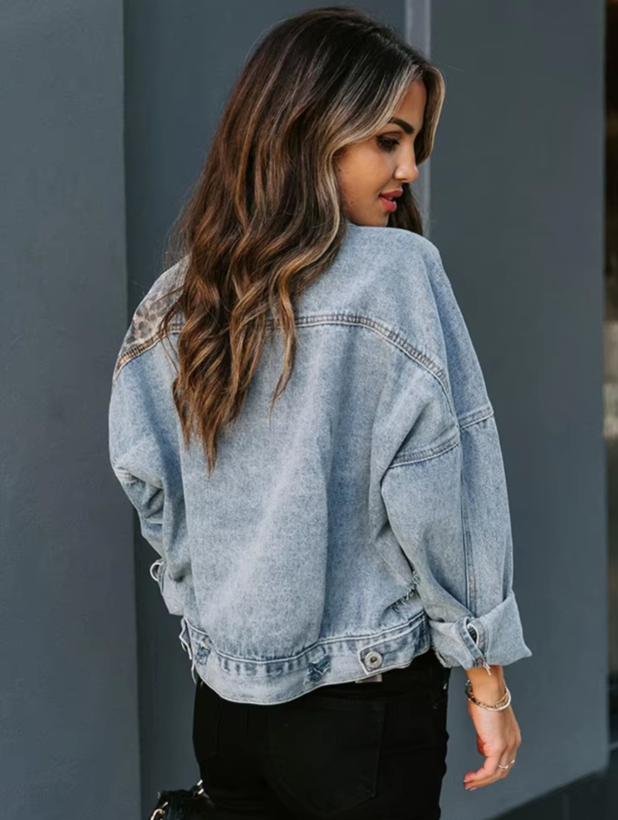 Dulce® | Denim jacket with leopard patch