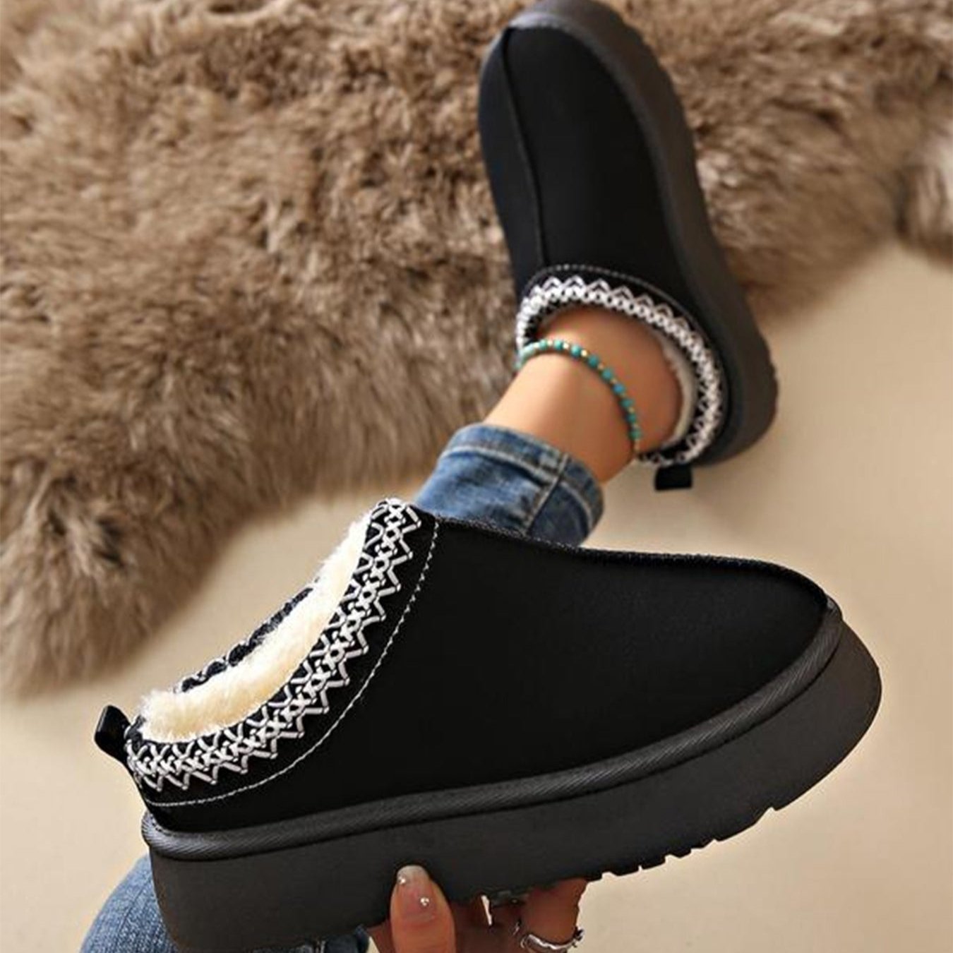 Alba | Warm snow boots with thick sole