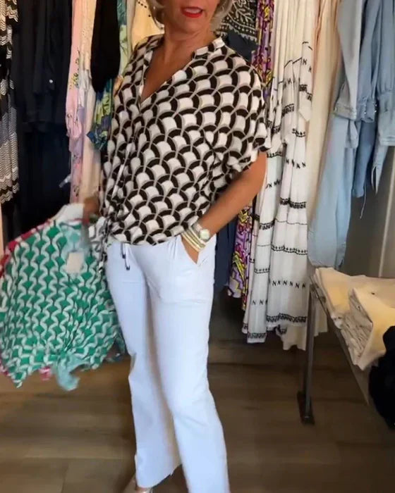 Areta® | Geometric Print Blouse