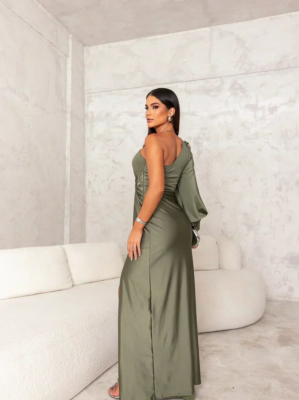 Corina® | Dress one-shoulder twist dress with slit