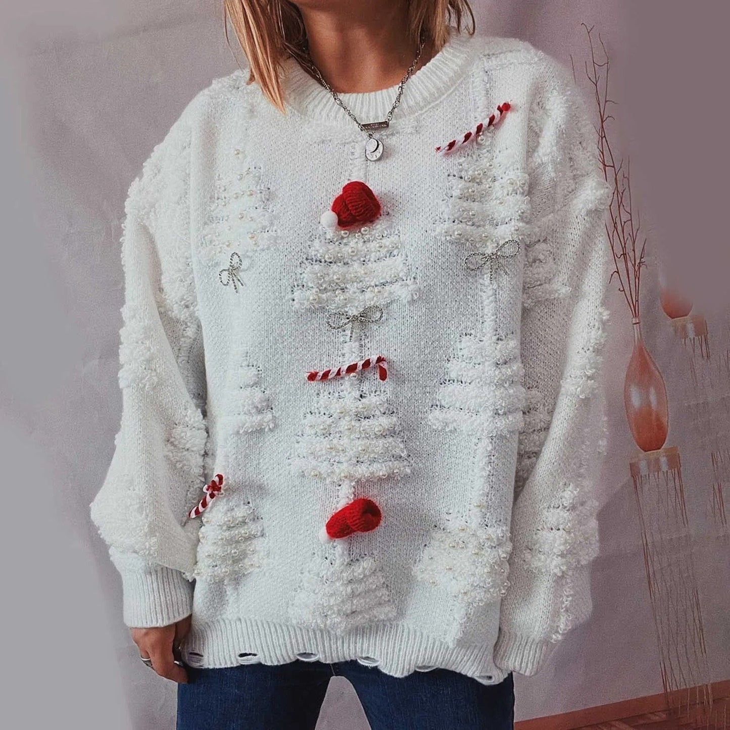 Carla® | Women's Christmas sweater with Christmas tree structure