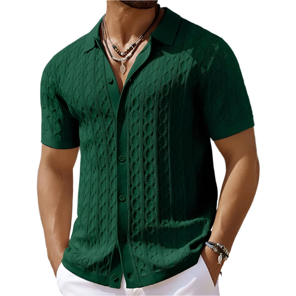 David | Retro Stylish Jacquard Knit Polo for Men