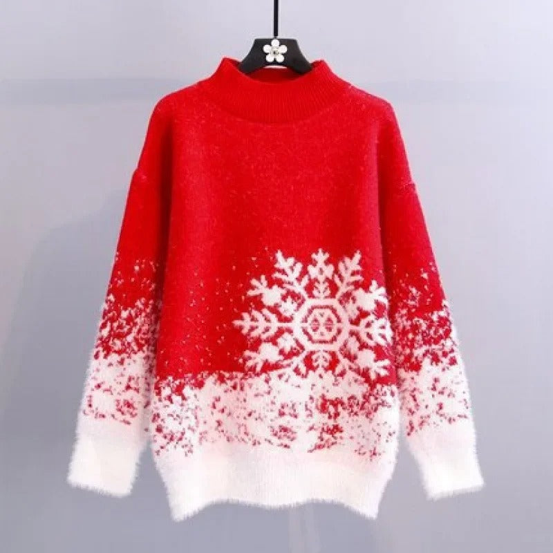 Beata® | Soft sweater with a snowflake print
