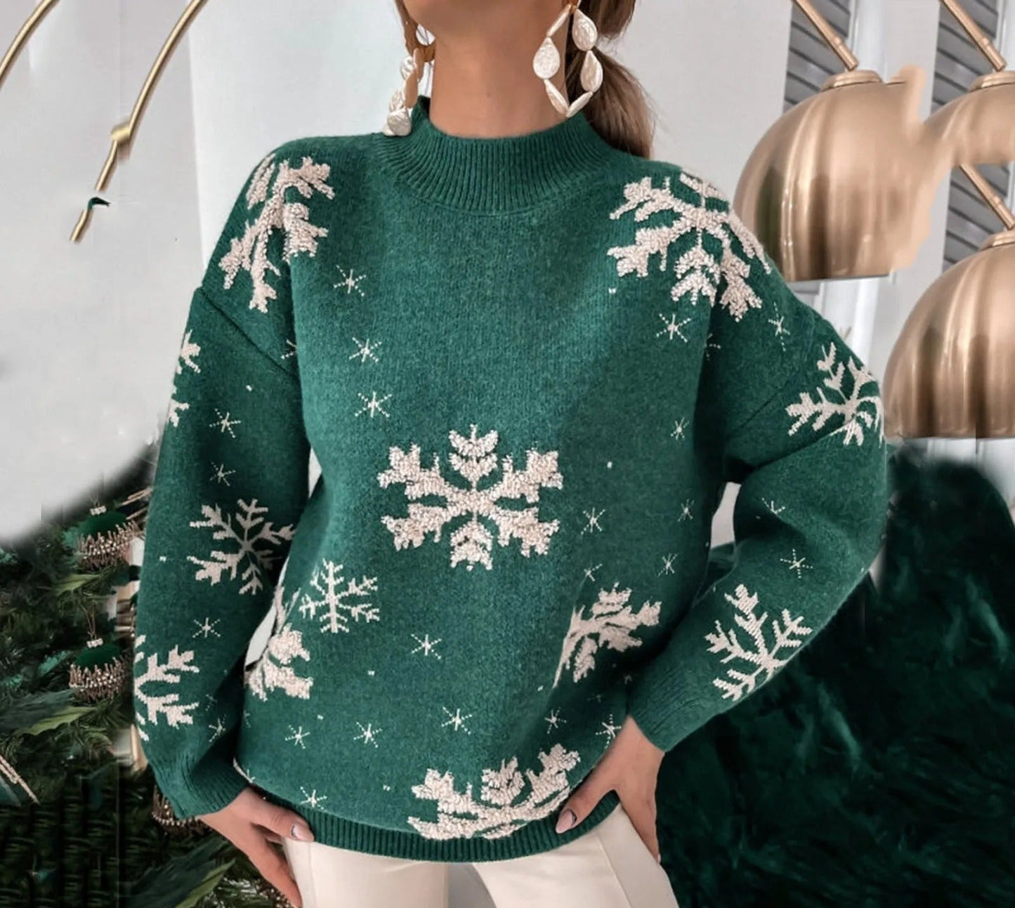 Annelie® | Women's winter sweater with a snowflake pattern