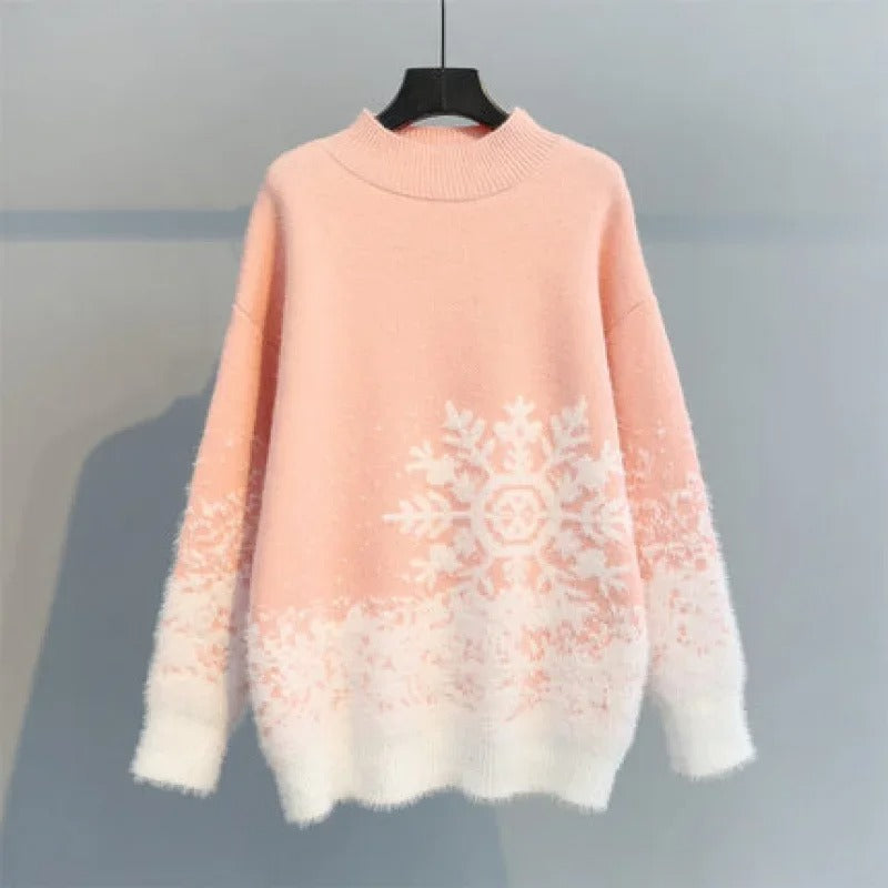 Beata® | Soft sweater with a snowflake print
