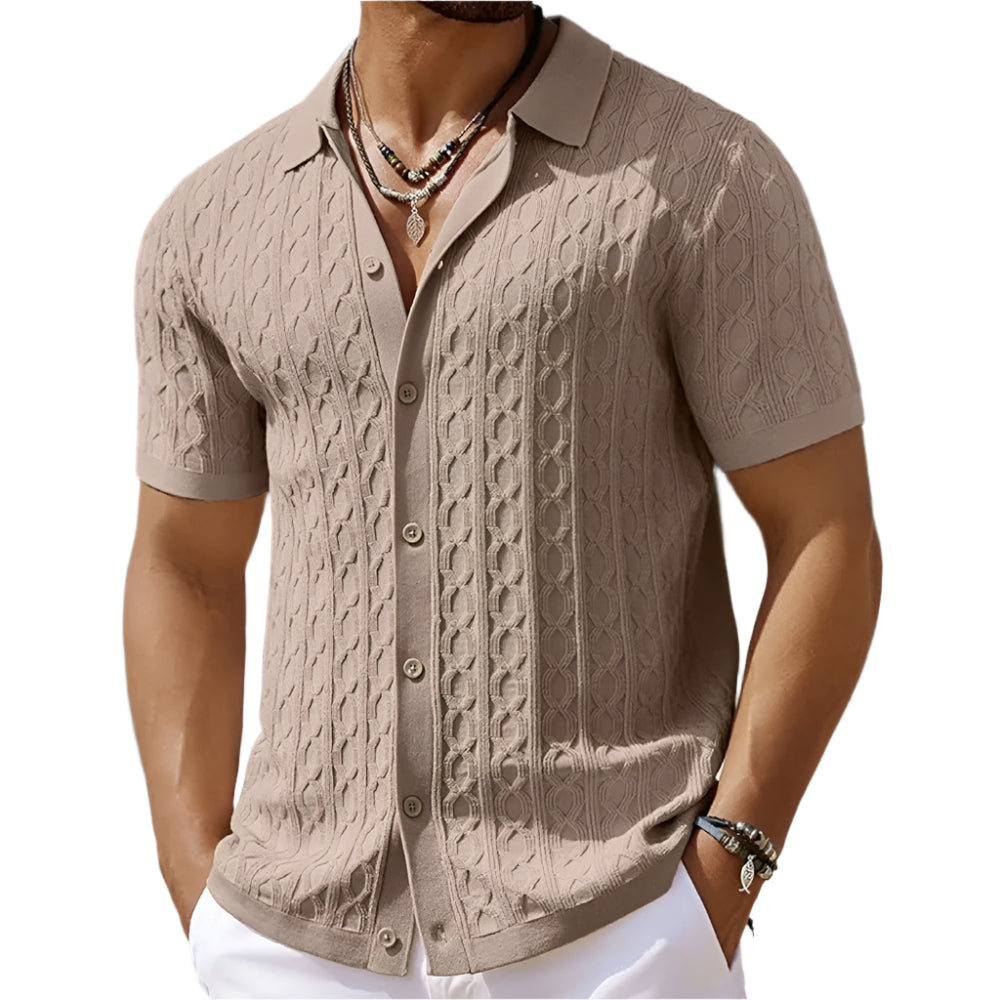 David | Retro Stylish Jacquard Knit Polo for Men