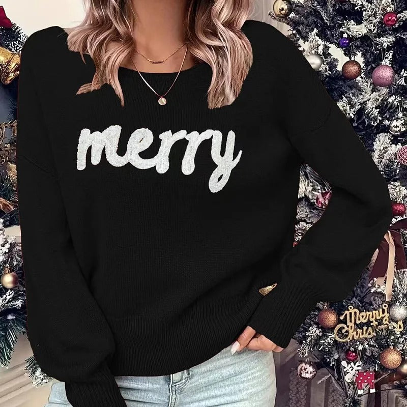 Angela® | Women's Merry Letter Christmas Jumper