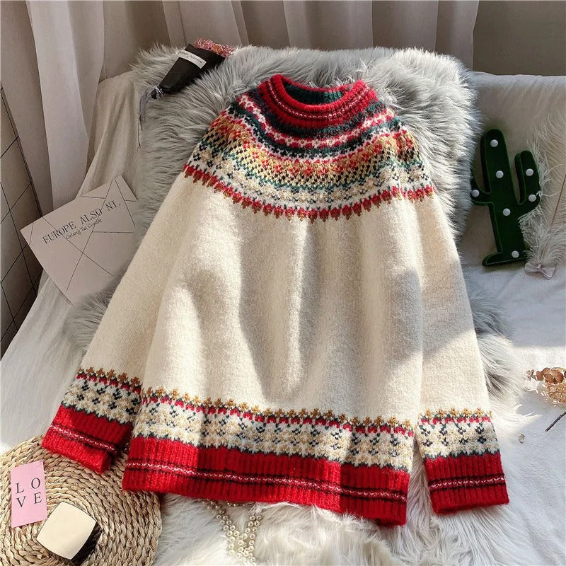 Claudette® | Women's Christmas sweater with Norwegian print
